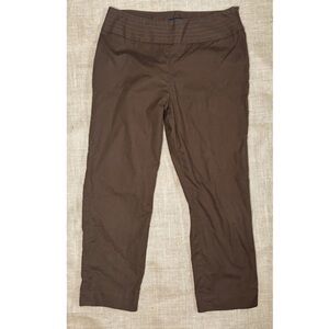 Anne Klein Brown Cropped Pants Size 8 Cottage Goblin Gremlin Core Fairy Grunge